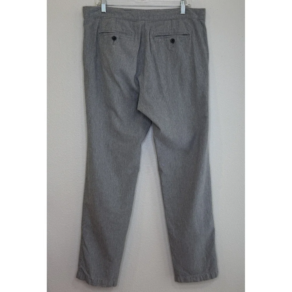 Marc Anthony Chino Pants Mens 34x32 Light Gray Linen Blend Slim Fit Straight Leg